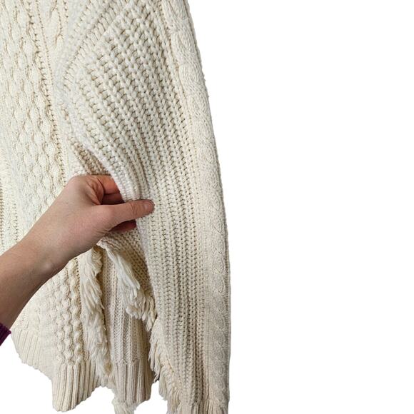 J. Crew Womens Fisherman Sweater Cable Knit Coastal Natural S Preppy Old Money - Picture 6 of 9